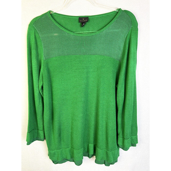 Worthington Light Weigth Sweater Women's XL 3/4 Sleeves Bright Green Classic - Picture 1 of 8